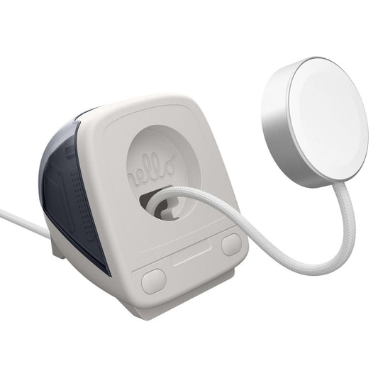 Spigen C1 Classic holder til trådløs oplader, Apple Watch Series, Grå