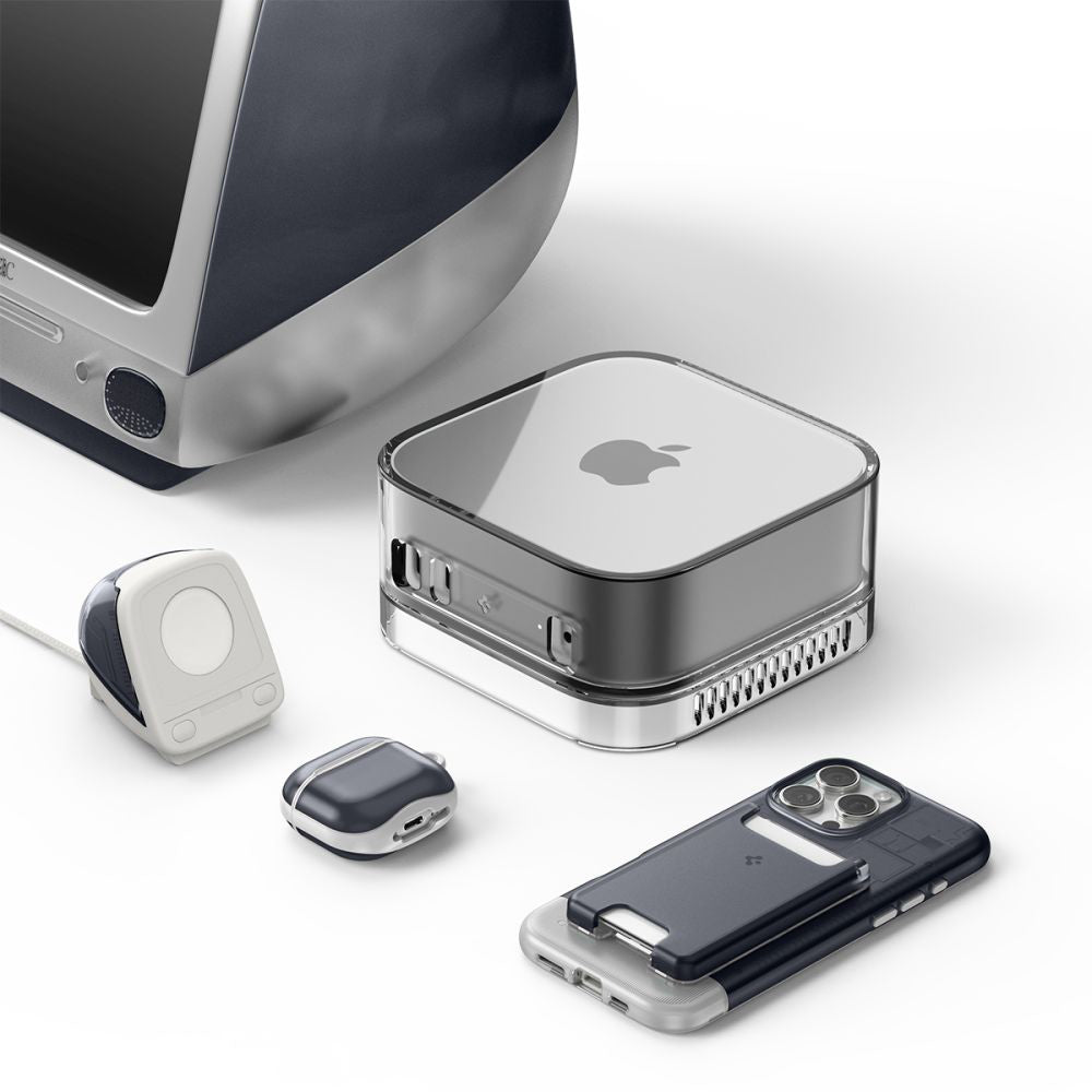 Spigen C1 Classic holder til trådløs oplader, Apple Watch Series, Grå AMP09340