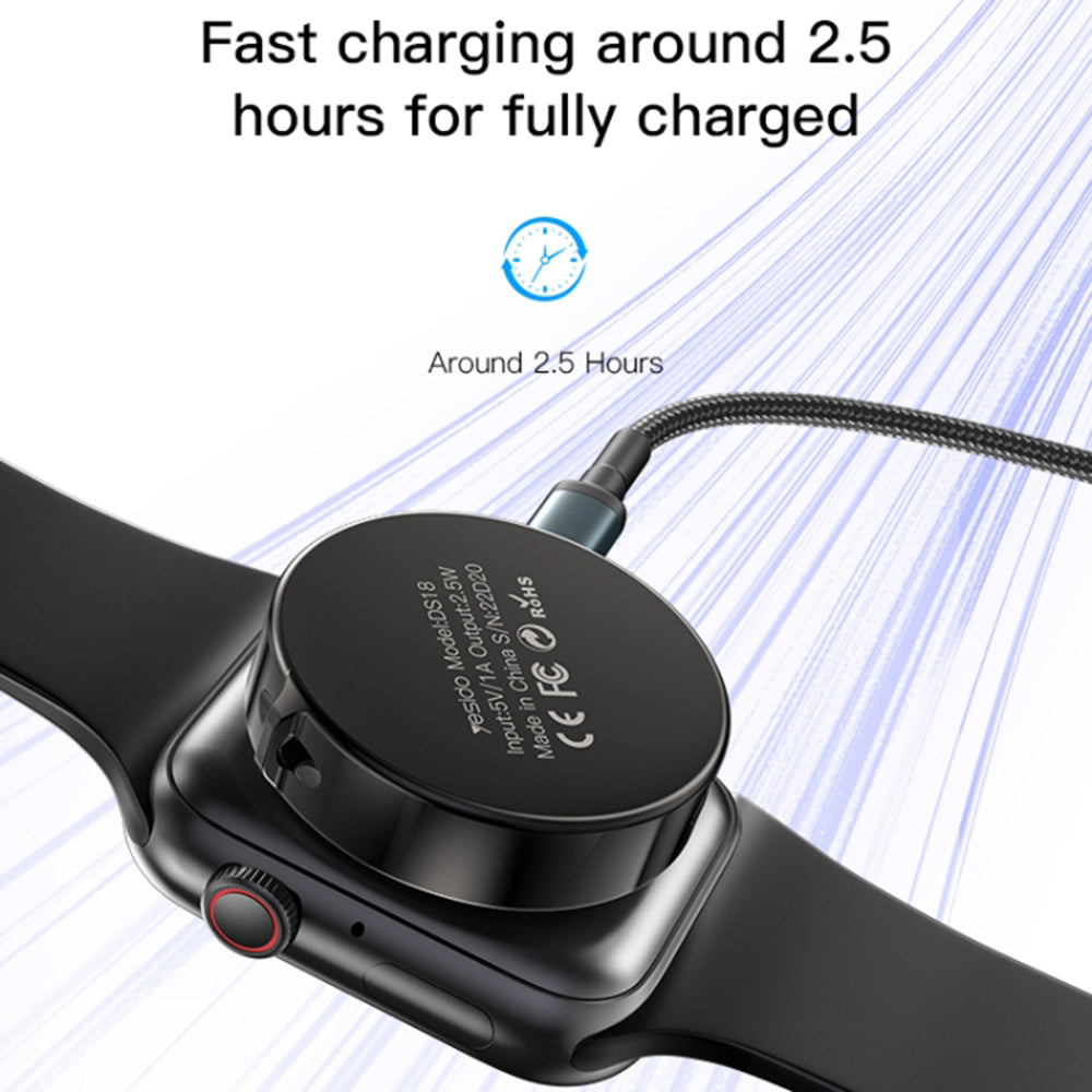 Trådløs Oplader Yesido DS18 til Apple Watch Series, Sort