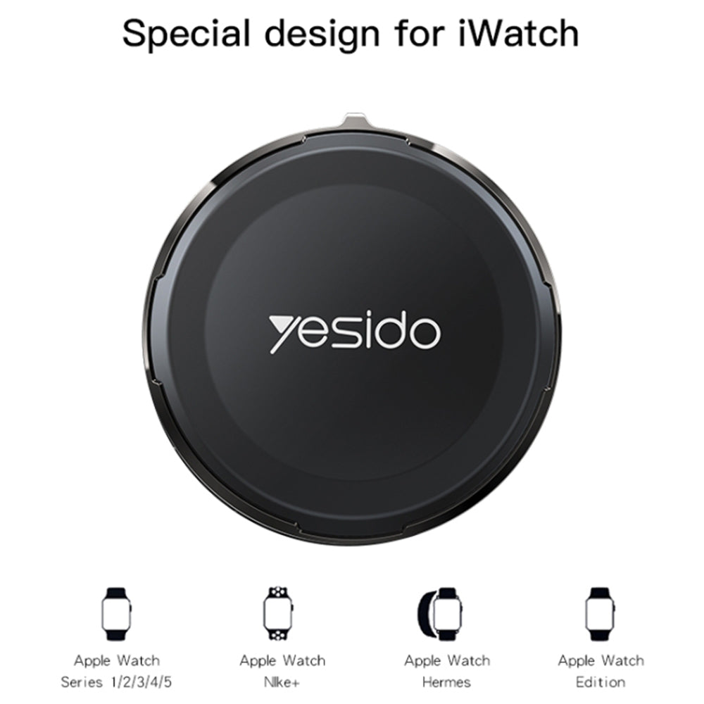 Trådløs Oplader Yesido DS18 til Apple Watch Series, Sort