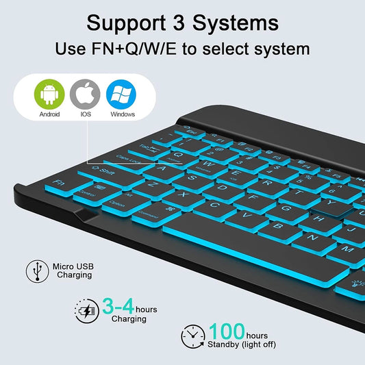 Trådløst tastatur- og musesæt Techsuit AirCombo WKM1, BT / Wi-Fi, sort