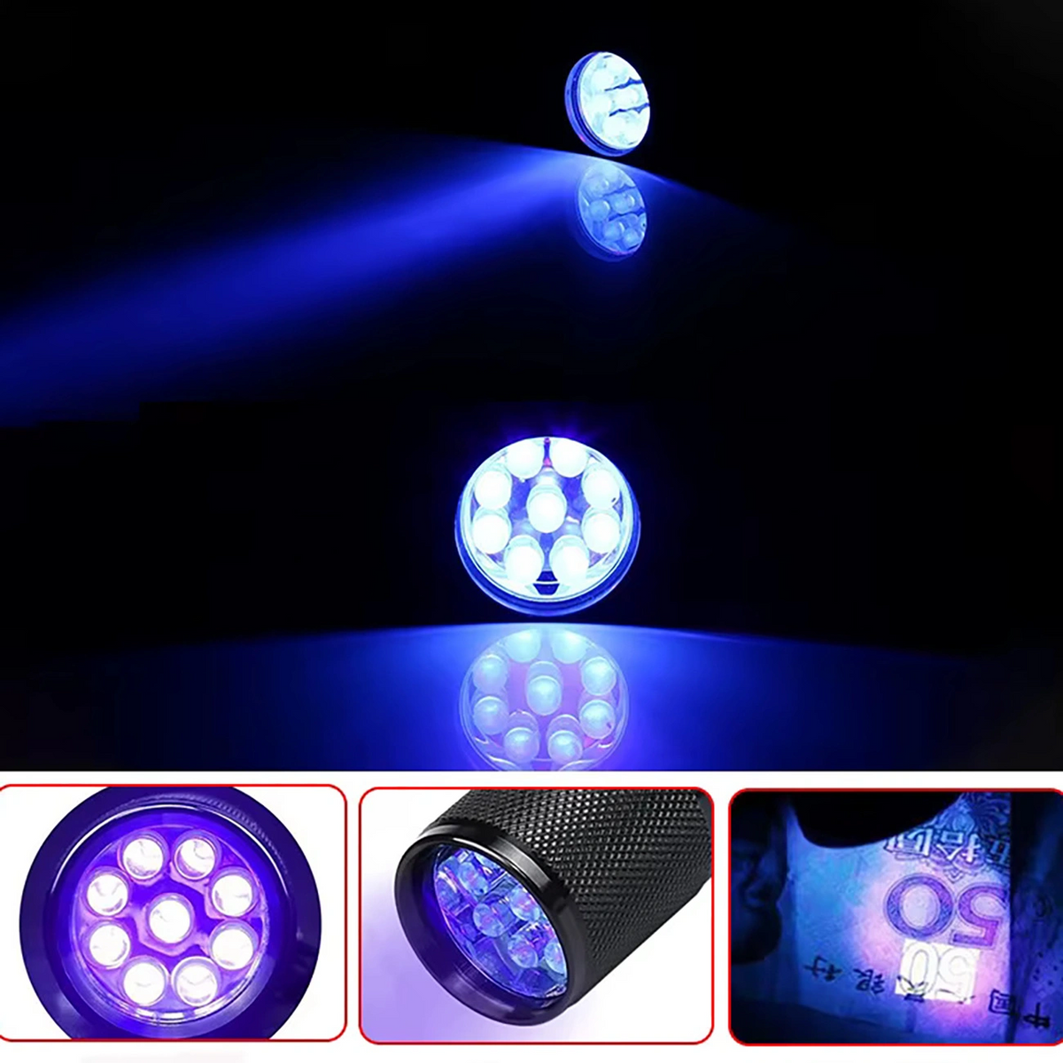 UV LED lommelygte WZK WLD-9L, IP65