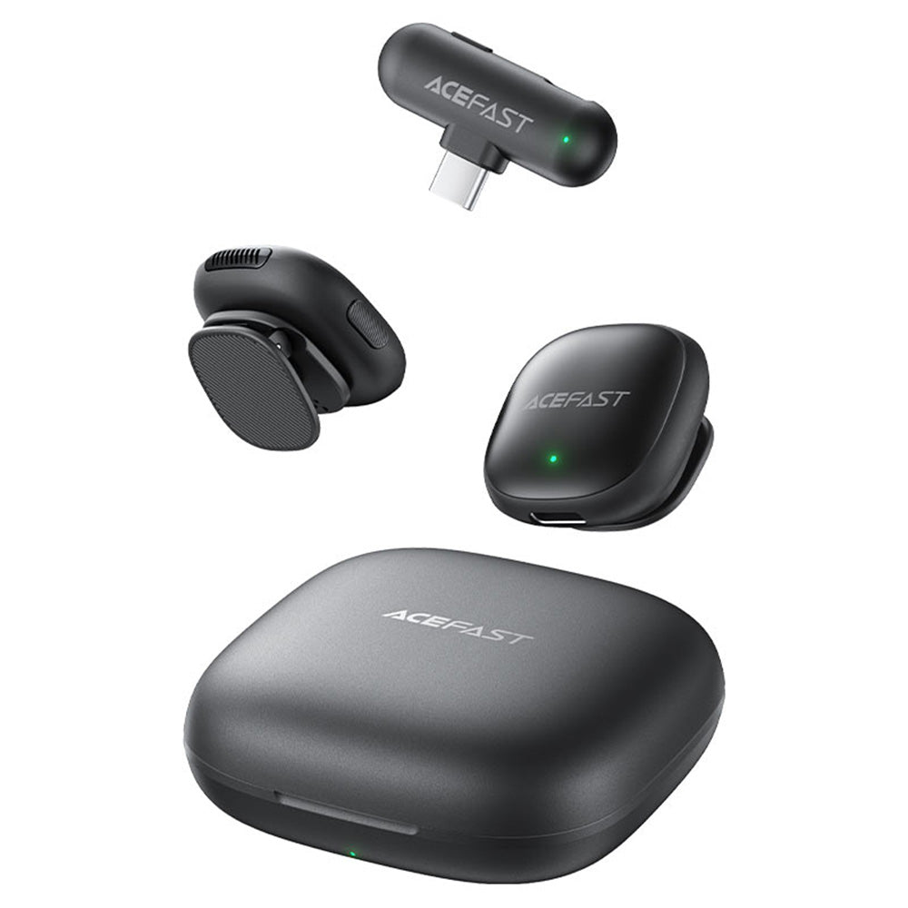 Lavaliermikrofon Acefast R1, USB-C, Sæt med 2 stykker, Sort