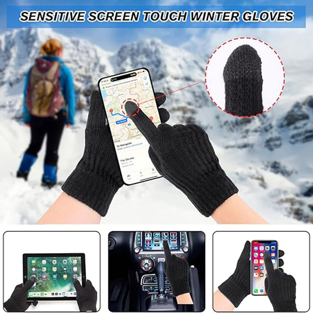 Vinterhandsker til kvinder med touchfunktion Techsuit ST0015, størrelse 17 cm, sort