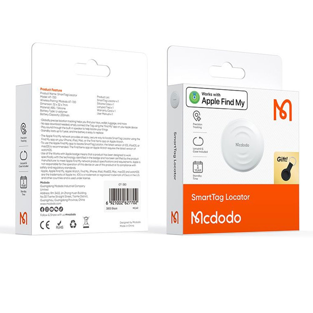 McDodo SmartTag AT-7200 til iOS-serien, Hvid