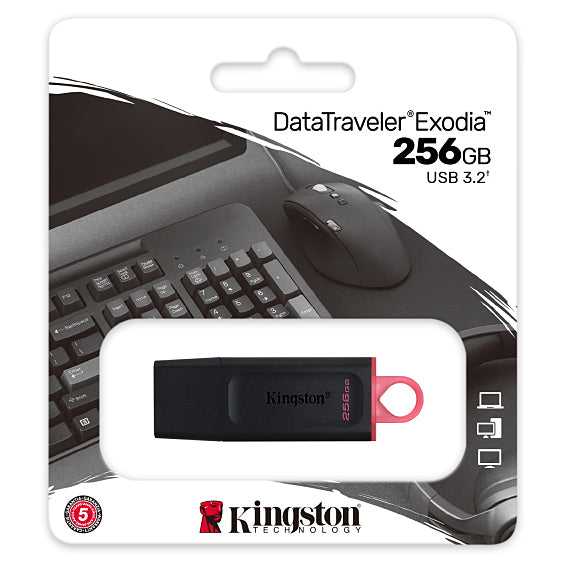 Ekstern hukommelse USB-A 3.2 Kingston DT Exodia, 256Gb DTX/256GB