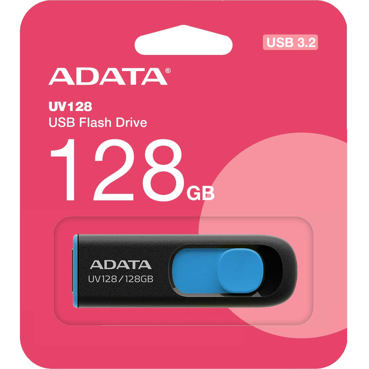 Ekstern hukommelse USB-A 3.2 Adata UV128, 128Gb AUV128-128G-RBE