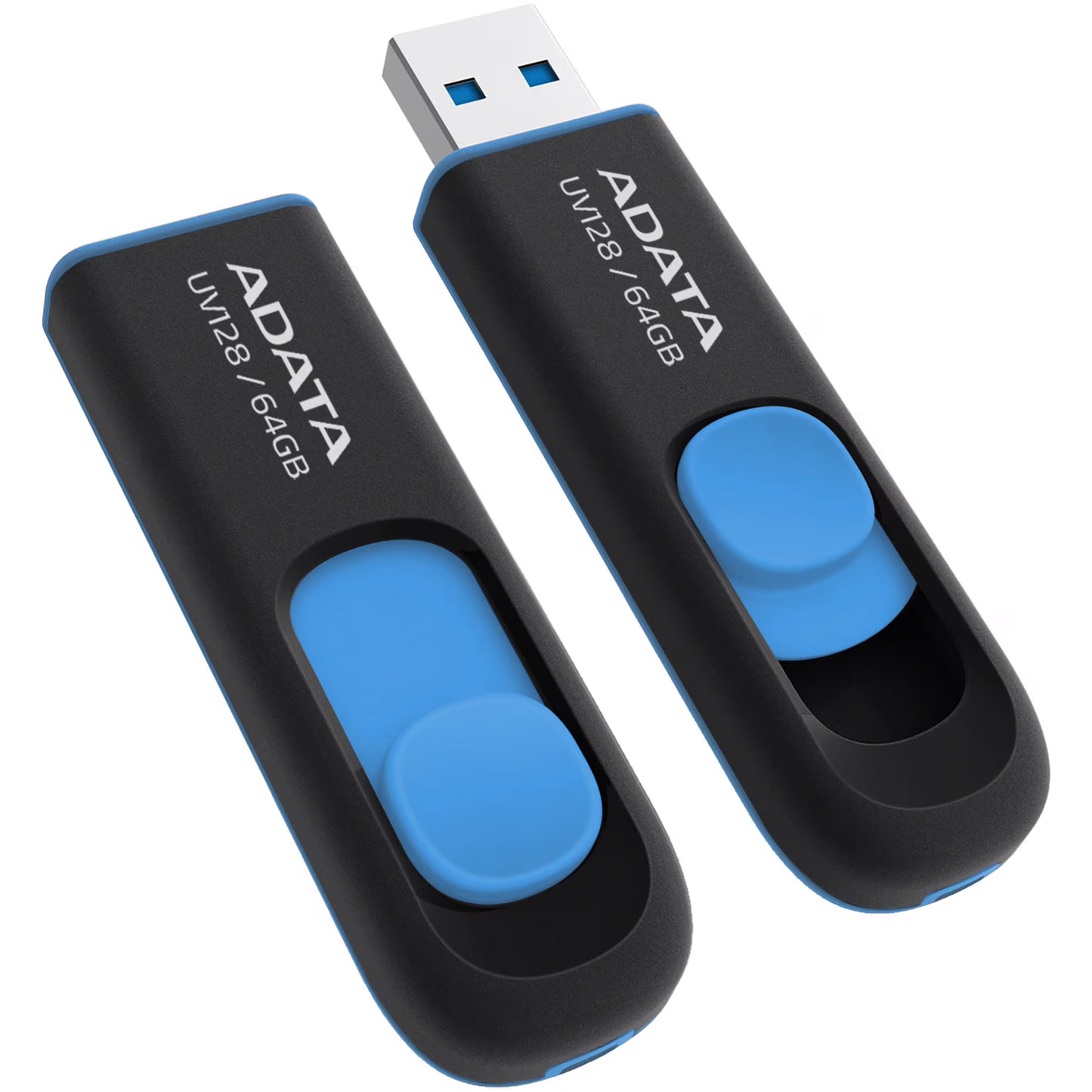 Ekstern USB-A 3.2 Adata UV128 hukommelse, 64Gb AUV128-64G-RBE