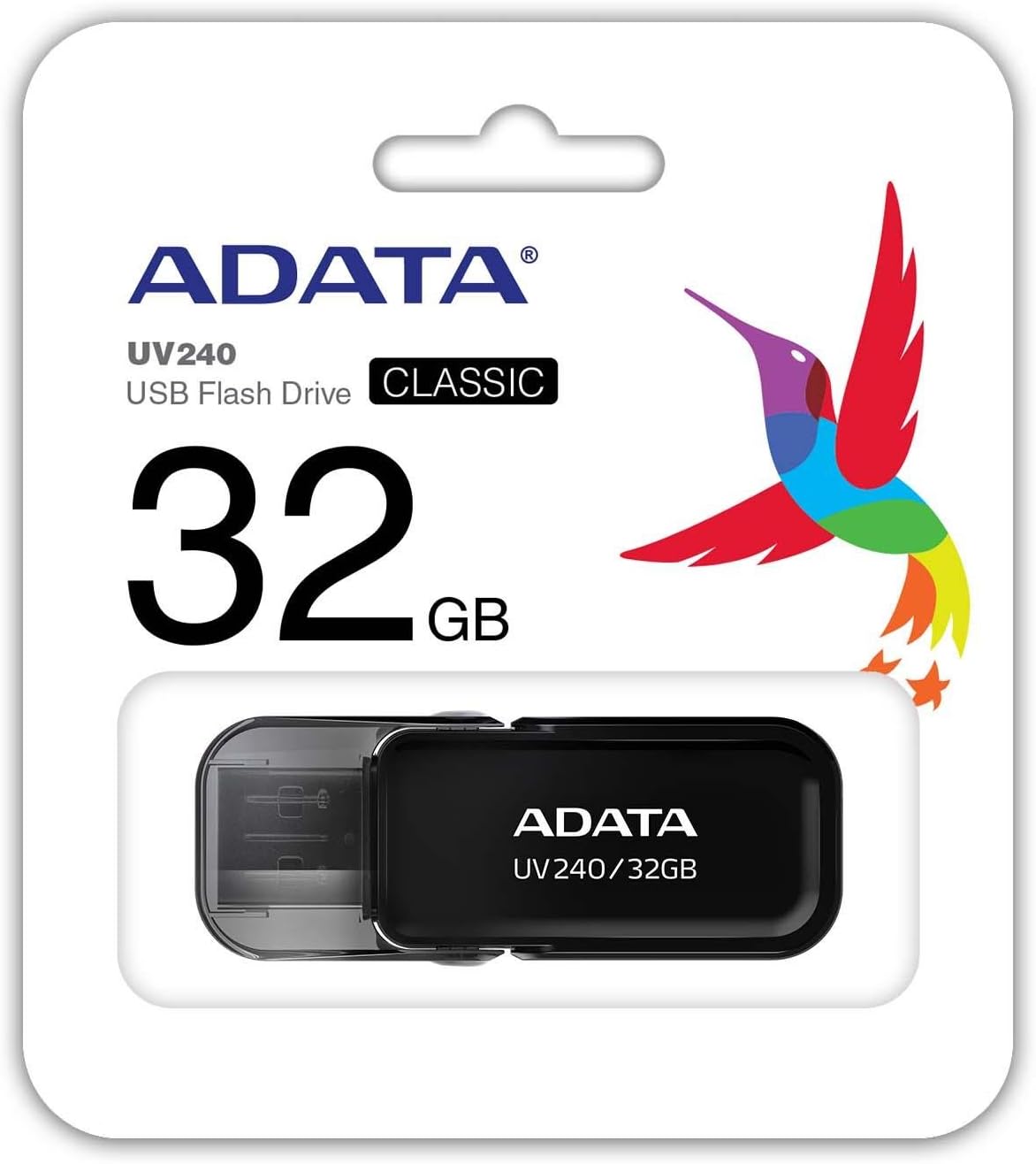 USB-A ekstern hukommelse Adata UV240 UV240, 32Gb AUV240-32G-RBK AUV240-32G-RBK