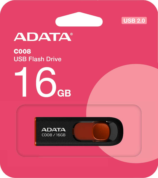 USB-A ekstern hukommelse Adata C008, 16Gb AC008-16G-RKD