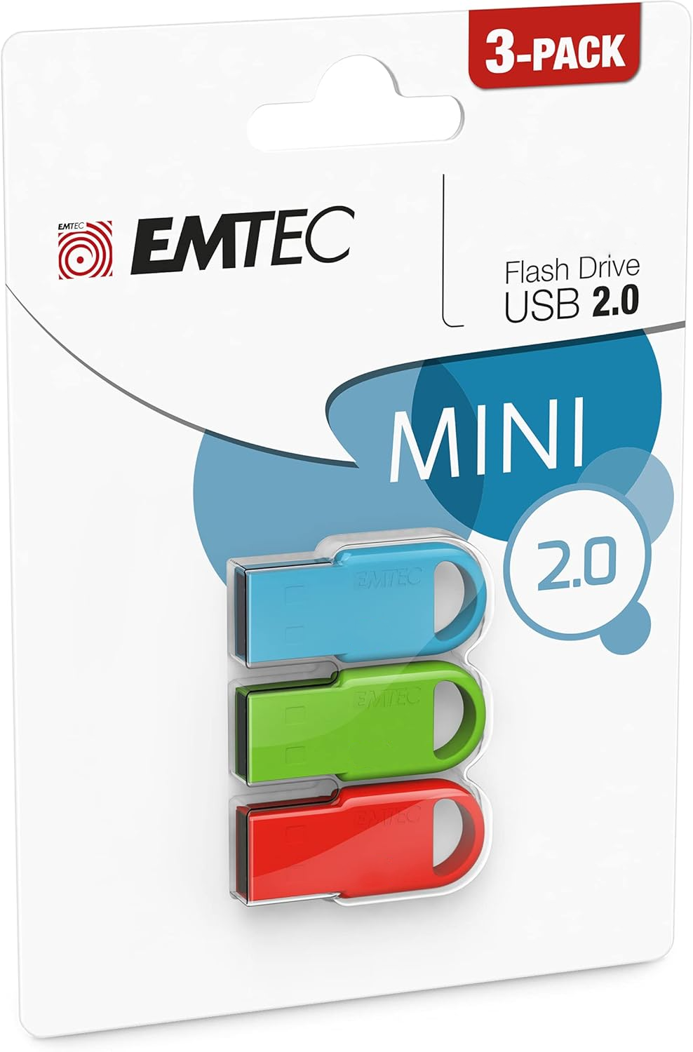 Ekstern hukommelse USB-A Emtec D250 Mini, 16Gb, Sæt 3 stykker ECMMD16GD252P3
