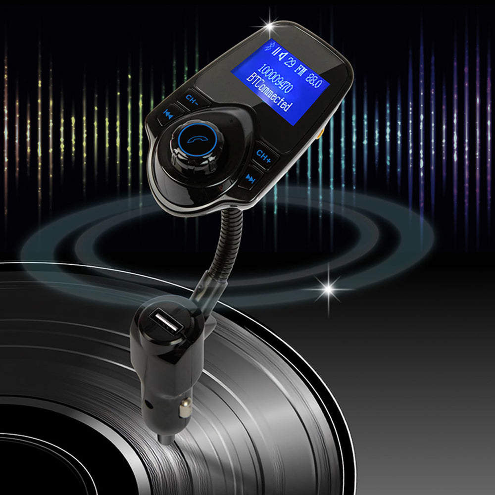 FM Bluetooth-modulator Techsuit MFM4, 1 x USB-A - 1 x 3,5 mm - 1 x microSD, Sort