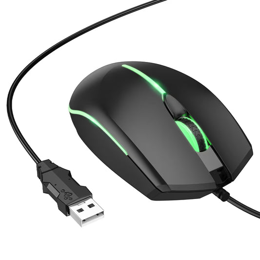 Gamingmus Wired USB HOCO GM37, RGB, 2400DPI, Sort