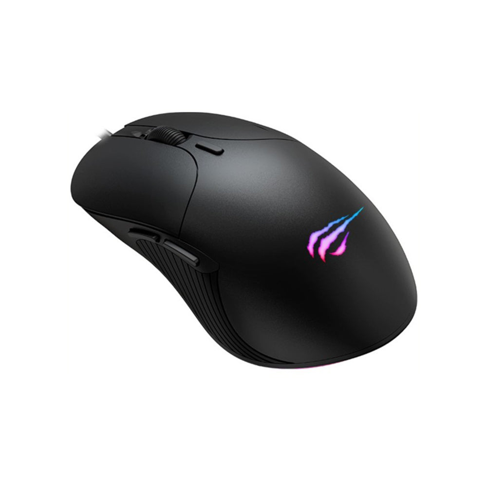 Gamingmus med kabel USB HAVIT MS1020WB, RGB, 2400DPI, Sort