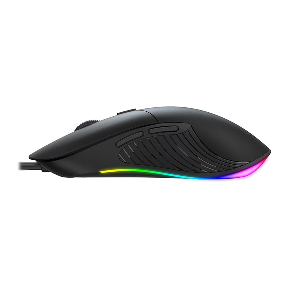 Gamingmus med kabel USB HAVIT MS1020WB, RGB, 2400DPI, Sort
