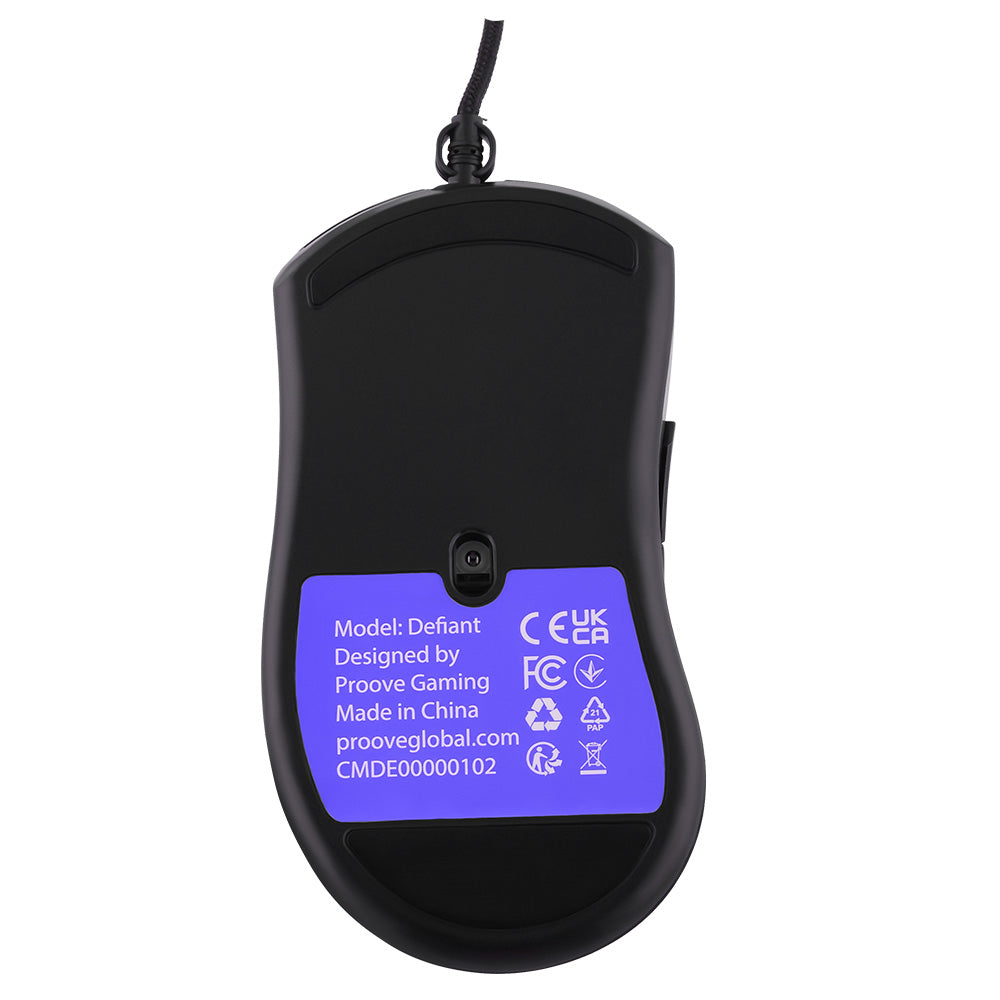 Gamingmus med kabel USB Proove Defiant, RGB, 7200DPI, Sort CMDE00000102