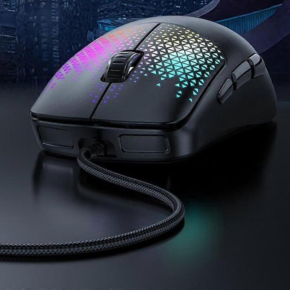 Gamingmus med kabel USB Yesido KB32, RGB, 7200DPI, Sort