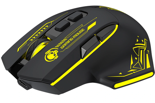 Wireless Gaming Mouse WZK WMGB-1181, 3200DPI, Black Yellow