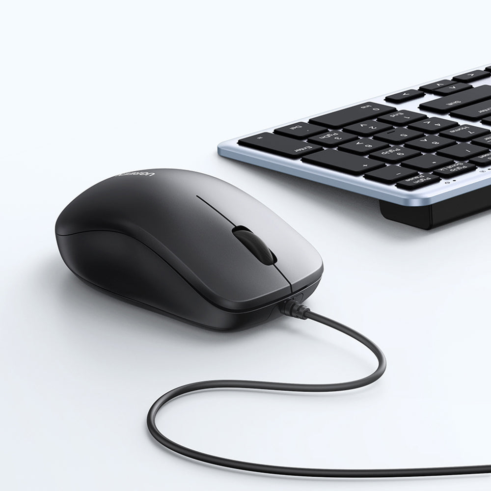 Mouse Wired USB UGREEN MU007, 1200DPI, 1,5m, Sort