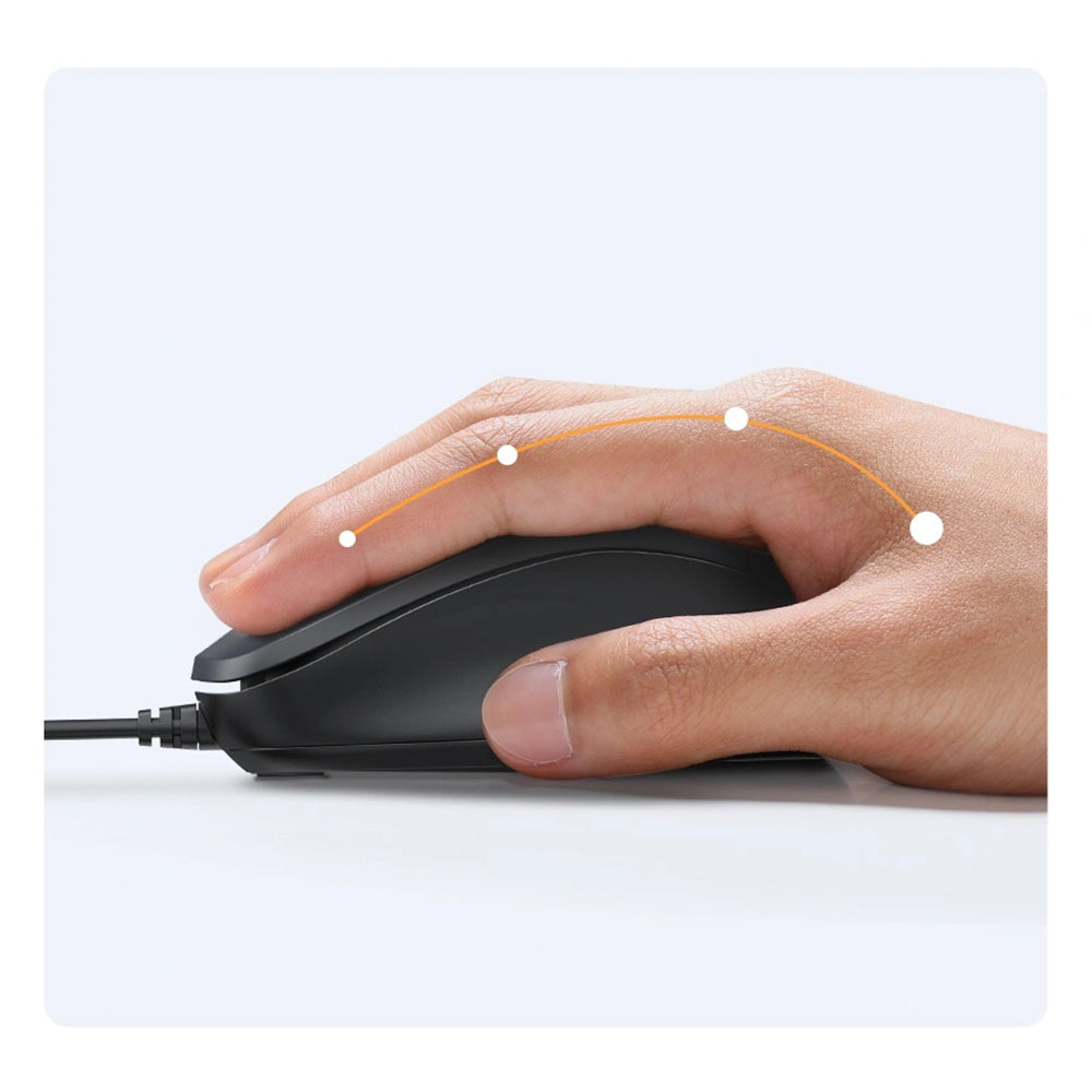 Mouse Wired USB UGREEN MU007, 1200DPI, 1,5m, Sort