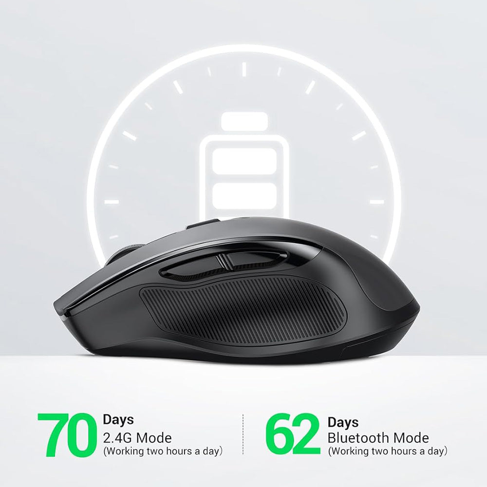 UGREEN MU006S Wireless Mouse (85082), 4000DPI, BT / Wi-Fi, Gray