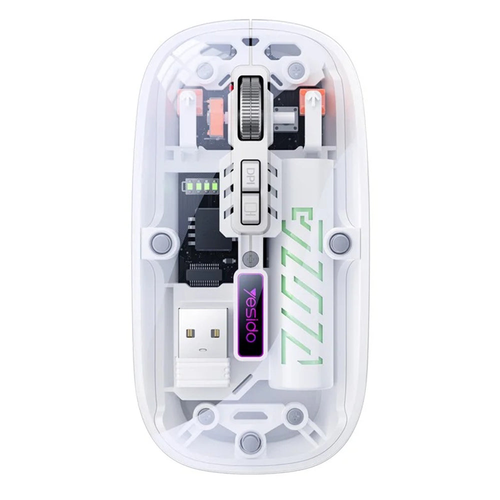 Trådløs mus Yesido KB29, 800DPI - 1600DPI, BT / Wi-Fi, Hvid