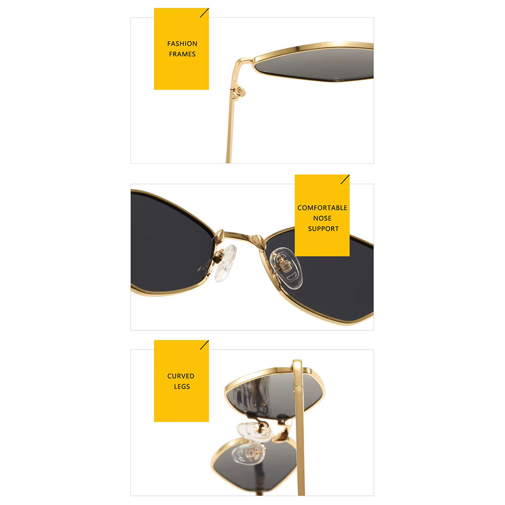 Dame Solbriller Techsuit 6206, Guld Grønne
