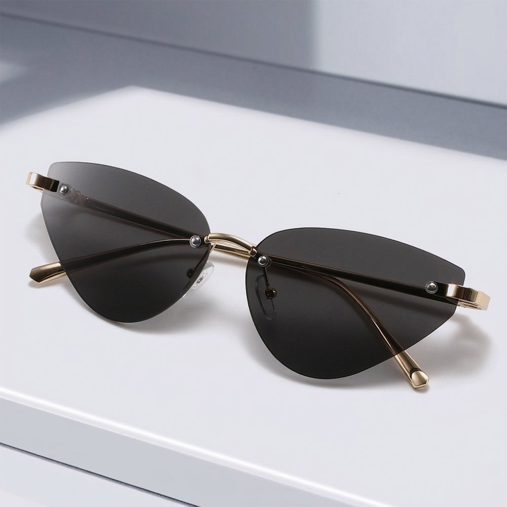Dame Solbriller Techsuit S099, Guld og Sort