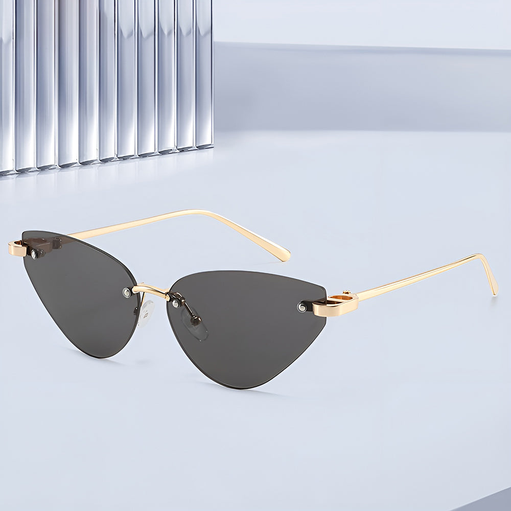 Dame Solbriller Techsuit S099, Guld og Sort
