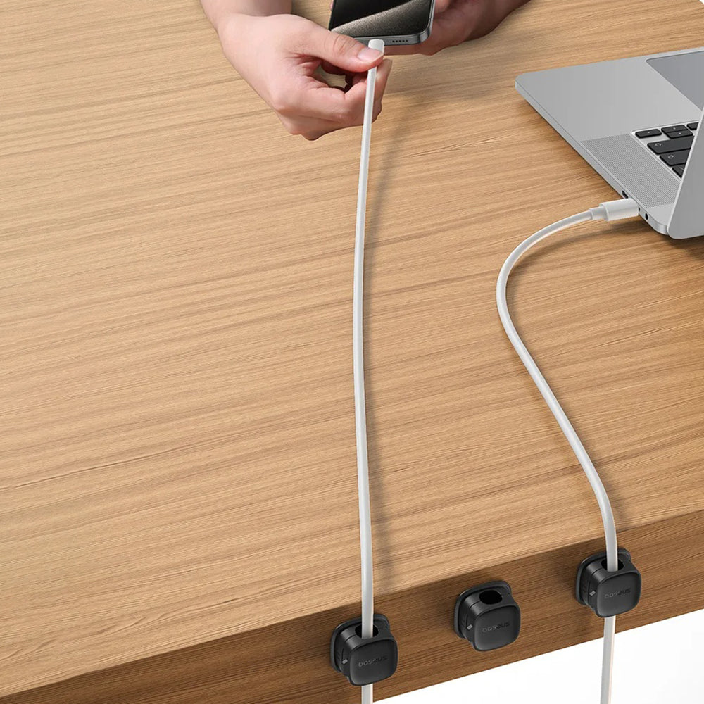 Baseus Lite Magnetic Kabelorganisator, Sæt med 3 Stykker, Sort B01331106111-00