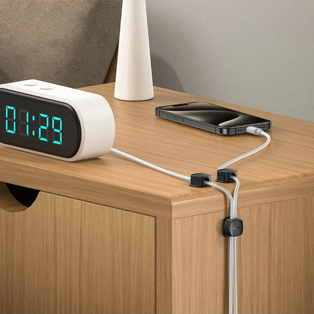 Baseus Lite Magnetic Kabelorganisator, Sæt med 3 Stykker, Sort B01331106111-00