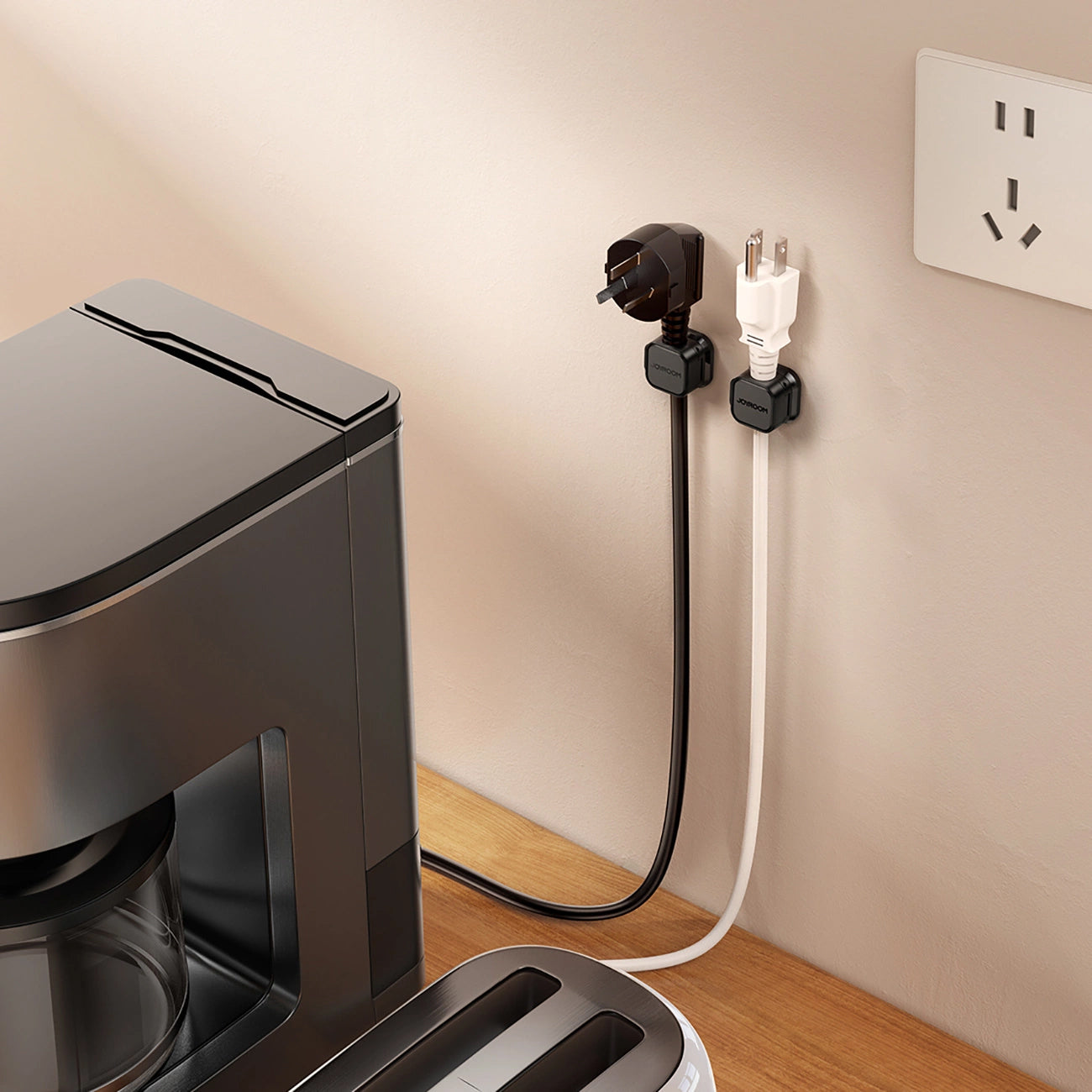 Joyroom JR-ZS368 Cable Organizer, Set of 6 Pieces, Black