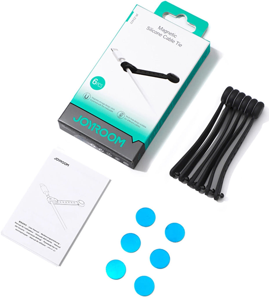 Kabelorganisator Joyroom JR-ZS422, Magnetisk, Sæt med 6 Stykker, Sort