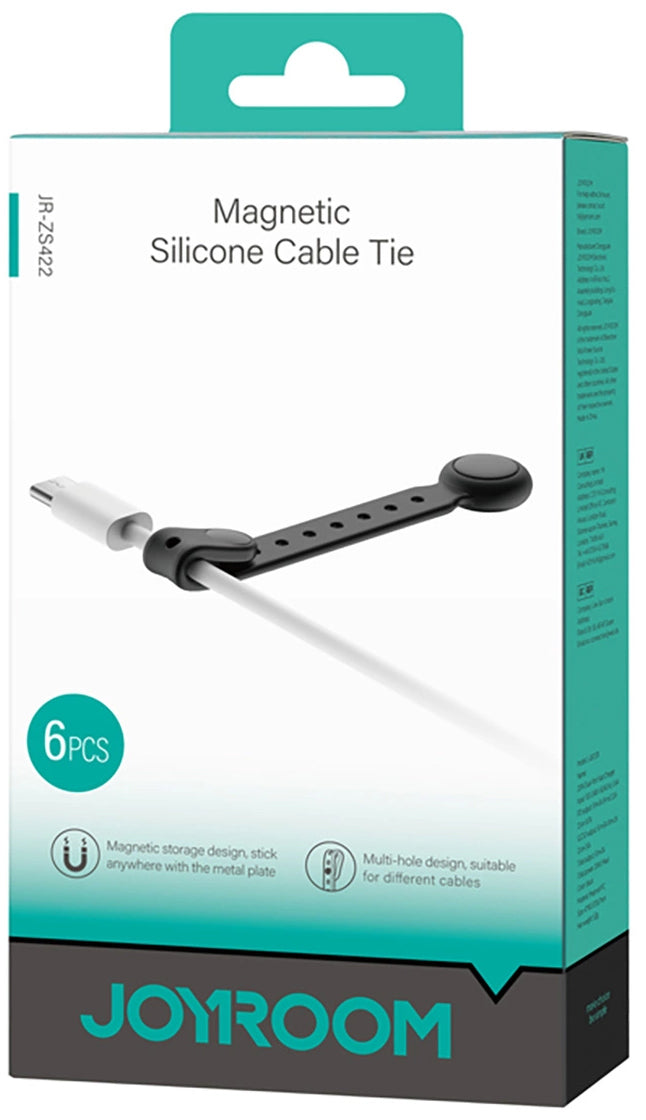 Kabelorganisator Joyroom JR-ZS422, Magnetisk, Sæt med 6 Stykker, Sort