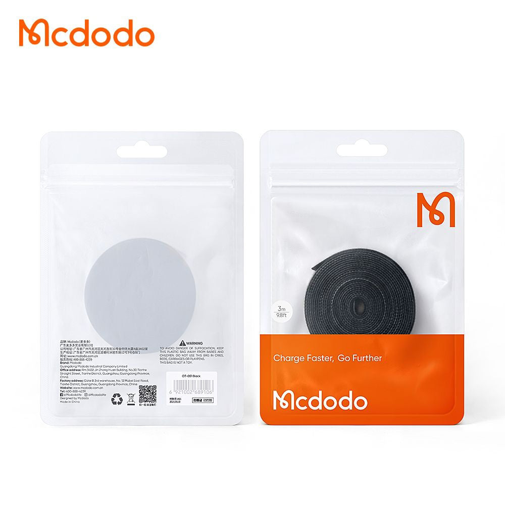 Kabelorganisator McDodo VS-0960 Belt, Velcro, 1m, Sort