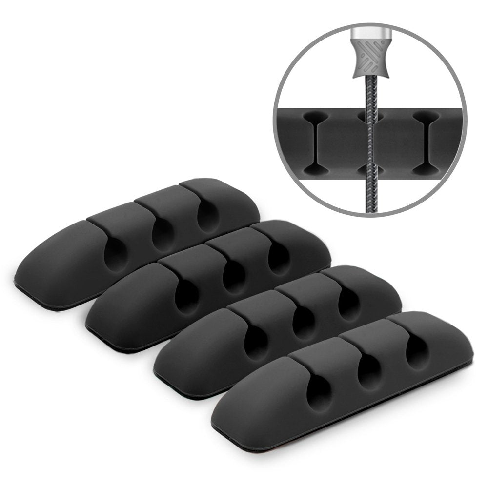 Ringke Kabel Organizer, Sæt med 4 stykker, Sort