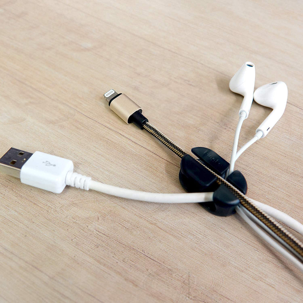 Ringke Kabel Organizer, Sæt med 6 stykker, Sort