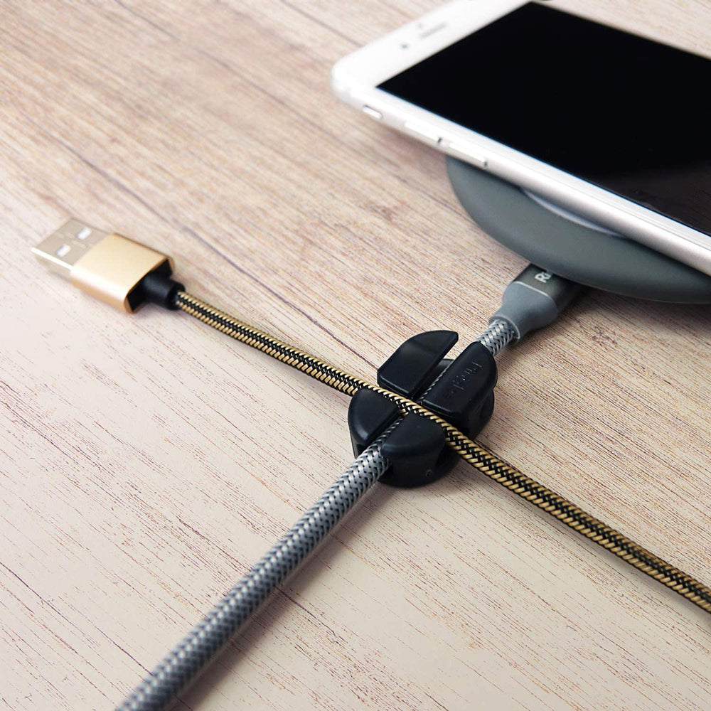 Ringke Kabel Organizer, Sæt med 6 stykker, Sort