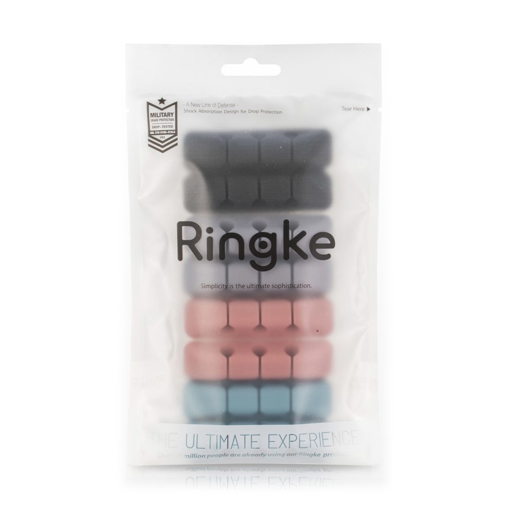 Ringke Kabel Organizer, Sæt med 8 stykker, Forskellige Farver
