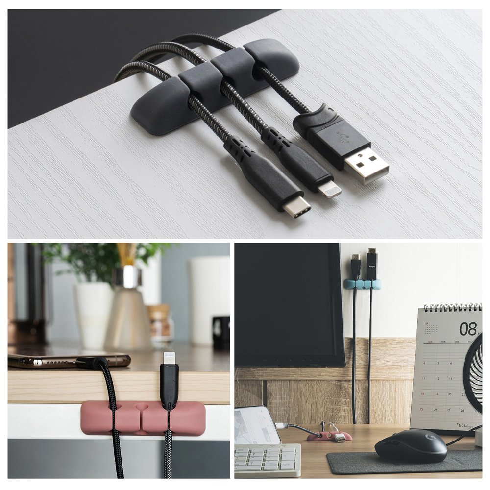 Ringke Kabel Organizer, Sæt med 8 stykker, Forskellige Farver