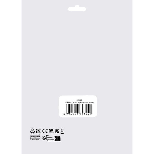 Kabelorganisator UGREEN LP124, velcro, 2 m, sort