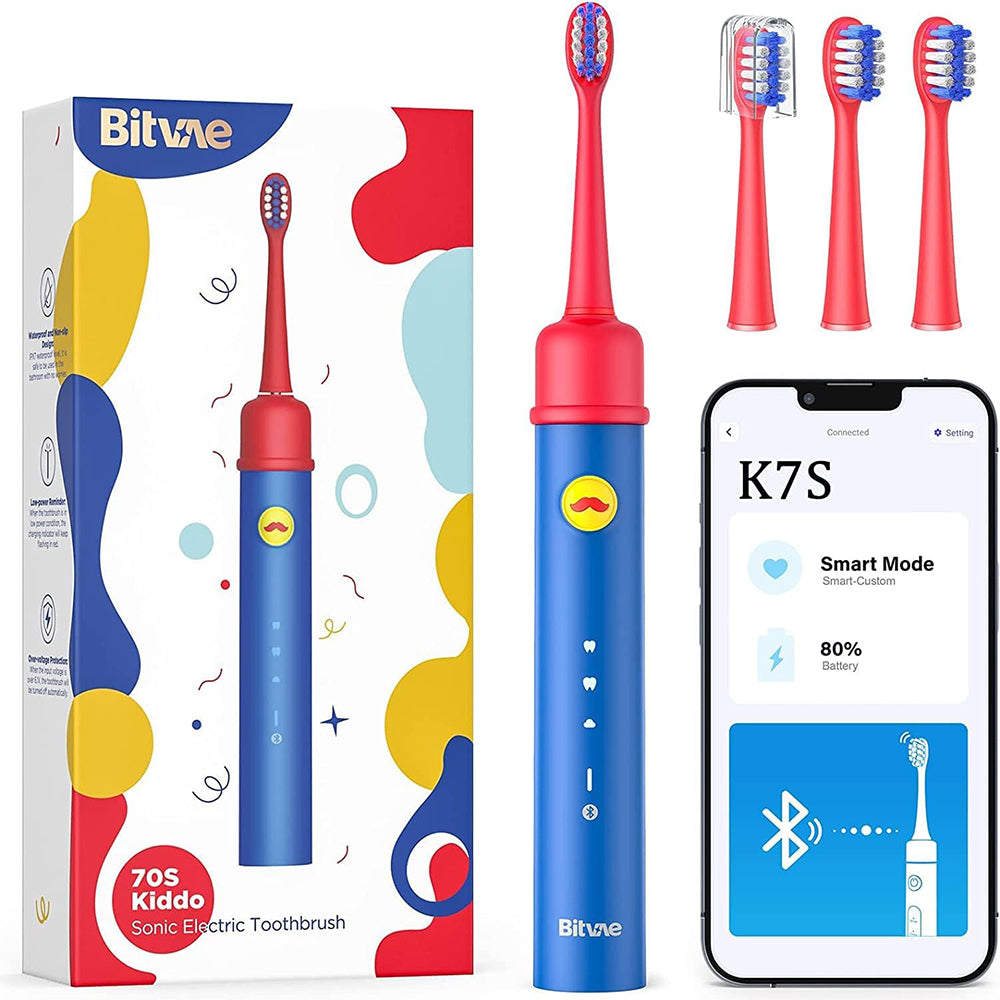 Bitvae BVK7S Kids elektrisk tandbørste, Blå Rød