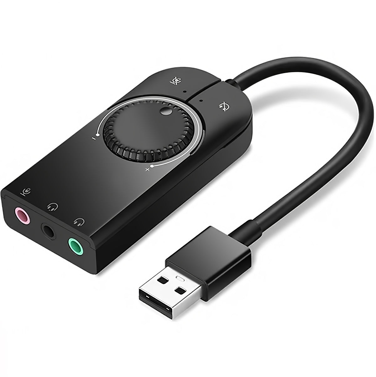 UGREEN CM129 USB-lydkort, 3 x 3,5 mm Jack, Sort