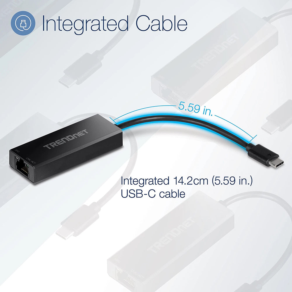 Netværkskort Techsuit AC20, RJ45, USB-C, Sort