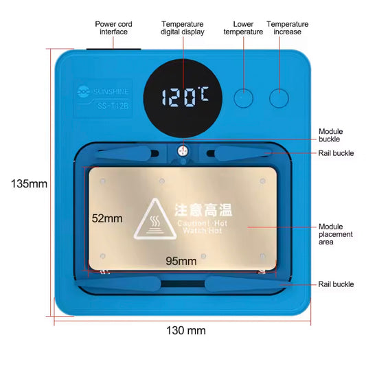 PCB varmeplade Sunshine SS-T12B til Apple iPhone / Android-serien