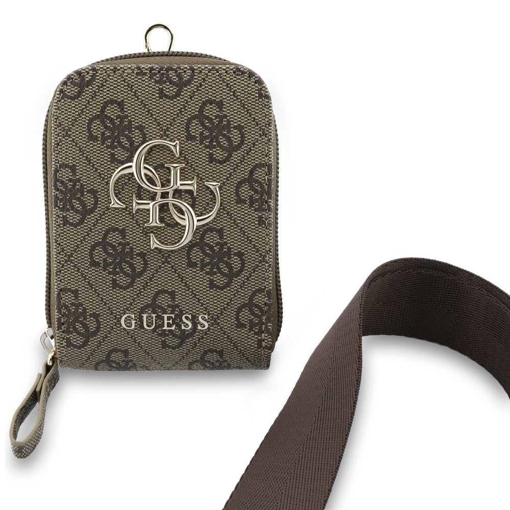 Pung og Telefon Snor Guess 4G Metal Logo, Brun