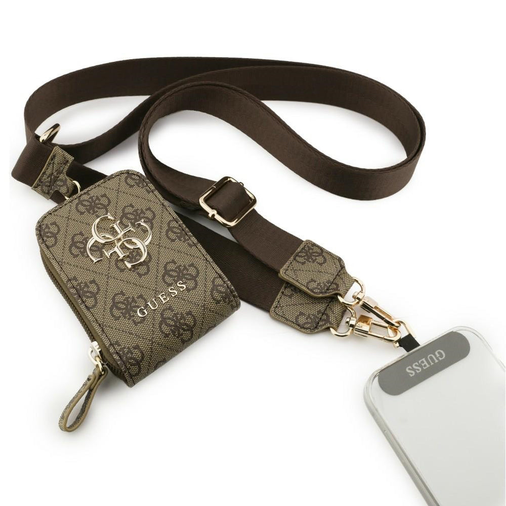 Pung og Telefon Snor Guess 4G Metal Logo, Brun