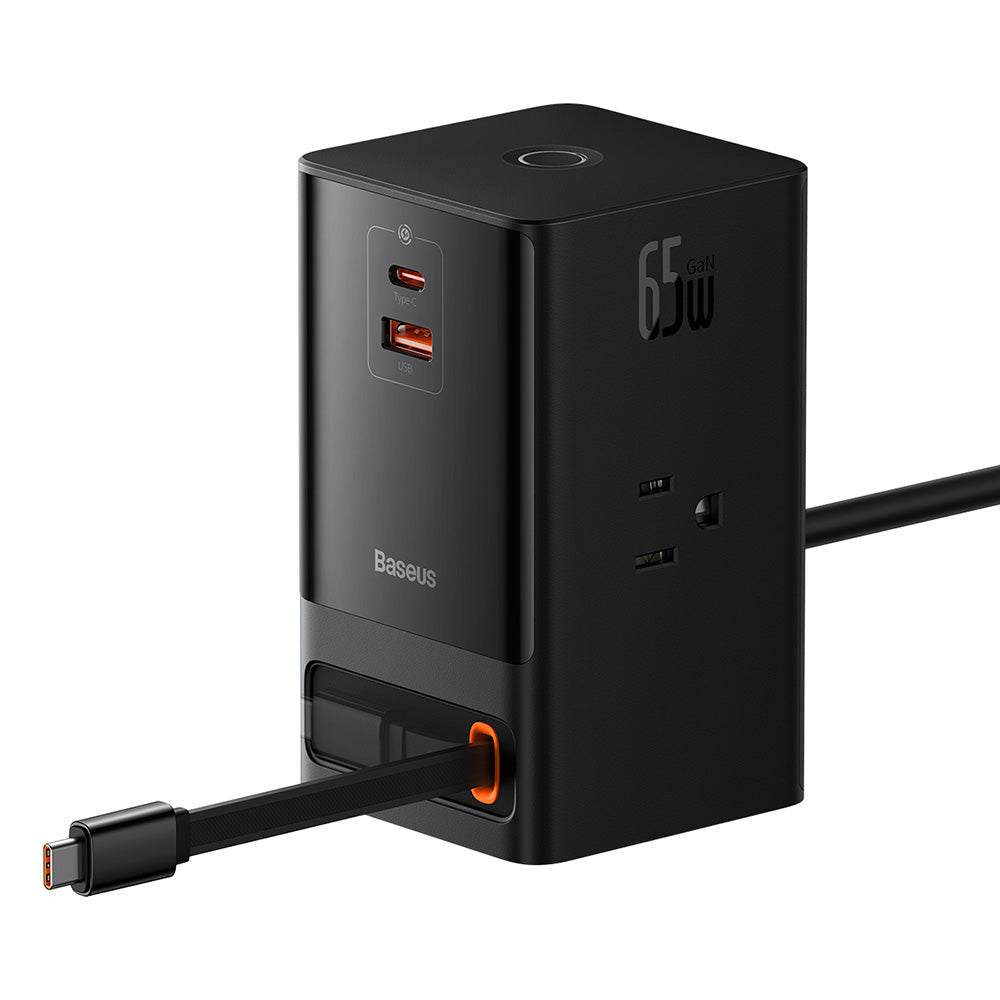 Baseus PowerCombo US forlængerledning, 3 x stik, Sort PSLR000101
