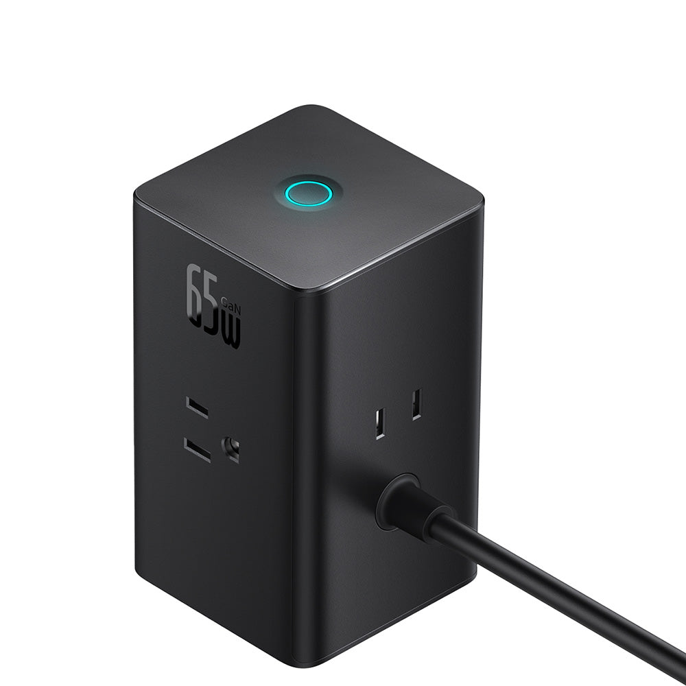 Baseus PowerCombo US forlængerledning, 3 x stik, Sort PSLR000101