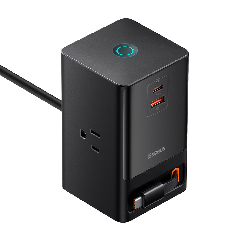 Baseus PowerCombo US forlængerledning, 3 x stik, Sort PSLR000101